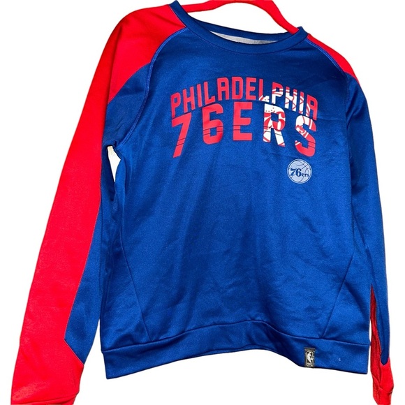 Youth kids nba Philadelphia 76ers blue sweatshirt 14/16 Large L - Picture 1 of 3